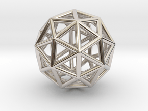 0325 Pentakis Dodecahedron E (a=1cm) #001 in Rhodium Plated Brass
