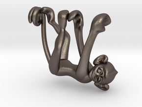 3D-Monkeys 321 in Polished Bronzed Silver Steel