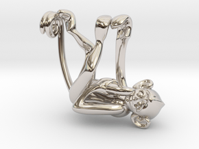3D-Monkeys 322 in Rhodium Plated Brass