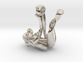3D-Monkeys 324 in Rhodium Plated Brass