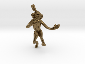 3D-Monkeys 325 in Polished Bronze