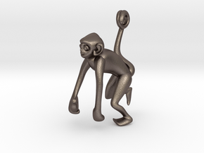 3D-Monkeys 326 in Polished Bronzed Silver Steel