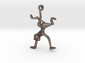 3D-Monkeys 327 in Polished Bronzed Silver Steel