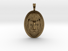 Lion Head Necklace Jewelry - Leo Sign - Symbol in Polished Bronze