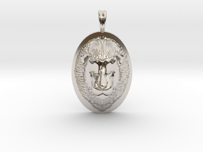 Lion Head Necklace Jewelry - Leo Sign - Symbol in Rhodium Plated Brass