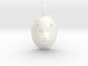 Lion Head Necklace Jewelry - Leo Sign - Symbol in White Processed Versatile Plastic