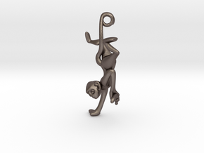 3D-Monkeys 329 in Polished Bronzed Silver Steel
