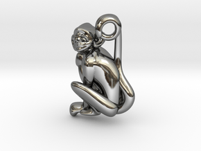 3D-Monkeys 331 in Fine Detail Polished Silver