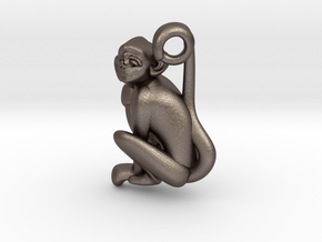 3D-Monkeys 331 in Polished Bronzed Silver Steel