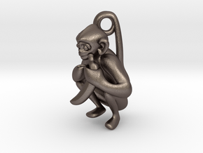3D-Monkeys 332 in Polished Bronzed Silver Steel