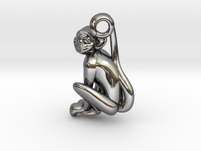 3D-Monkeys 333 in Fine Detail Polished Silver