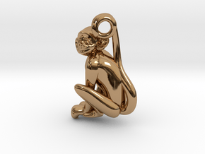 3D-Monkeys 333 in Polished Brass