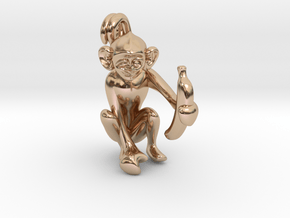 3D-Monkeys 334 in 14k Rose Gold Plated Brass