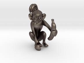 3D-Monkeys 334 in Polished Bronzed Silver Steel