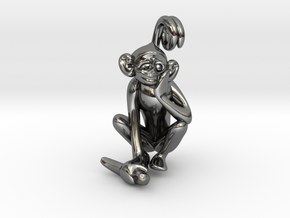 3D-Monkeys 336 in Fine Detail Polished Silver