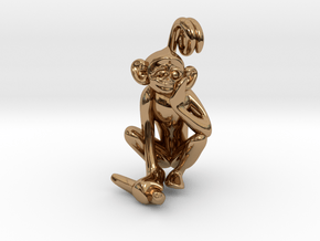3D-Monkeys 336 in Polished Brass