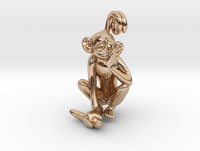 3D-Monkeys 336 in 14k Rose Gold Plated Brass