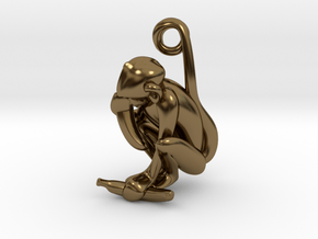 3D-Monkeys 337 in Polished Bronze