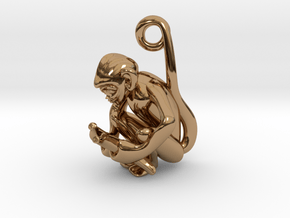 3D-Monkeys 338 in Polished Brass