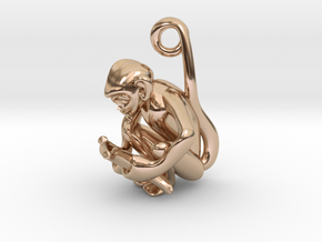 3D-Monkeys 338 in 14k Rose Gold Plated Brass