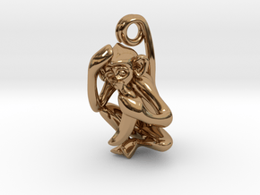 3D-Monkeys 341 in Polished Brass