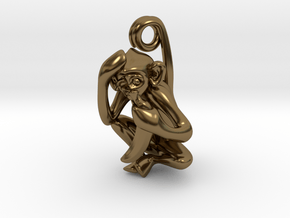 3D-Monkeys 341 in Polished Bronze