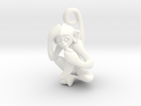 3D-Monkeys 341 in White Processed Versatile Plastic