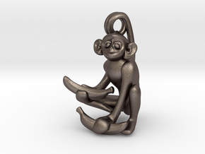 3D-Monkeys 342 in Polished Bronzed Silver Steel
