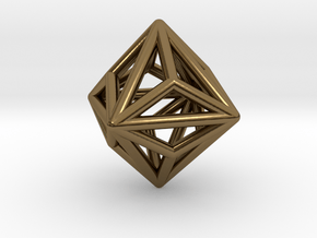 0328 Small Triakis Octahedron E (a=1cm) #001 in Polished Bronze