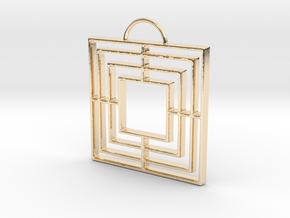 Triple Square Pendant in 14K Yellow Gold