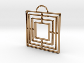 Triple Square Pendant in Polished Brass