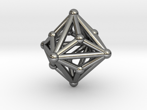 0329 Small Triakis Octahedron V&E (a=1cm) #002 in Fine Detail Polished Silver