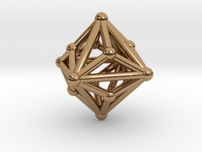 0329 Small Triakis Octahedron V&E (a=1cm) #002 in Polished Brass