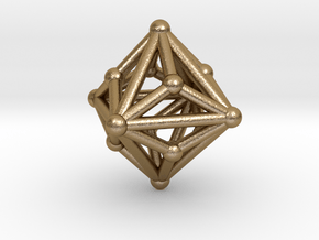0329 Small Triakis Octahedron V&E (a=1cm) #002 in Polished Gold Steel