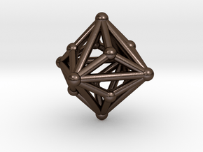 0329 Small Triakis Octahedron V&E (a=1cm) #002 in Polished Bronze Steel