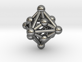 0330 Small Triakis Octahedron V&E (a=1сm) #003 in Fine Detail Polished Silver