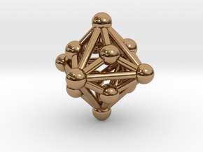 0330 Small Triakis Octahedron V&E (a=1сm) #003 in Polished Brass
