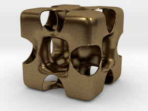 Wormhole Cube in Natural Bronze