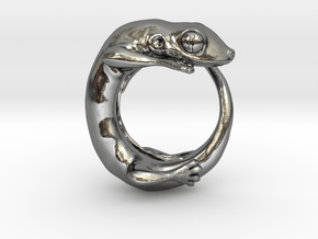 (Size 9) Gecko Ring in Polished Silver