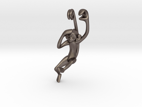 3D-Monkeys 345 in Polished Bronzed Silver Steel