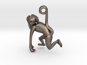 3D-Monkeys 351 in Polished Bronzed Silver Steel