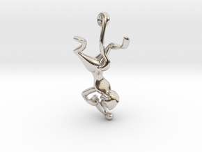 3D-Monkeys 358 in Rhodium Plated Brass