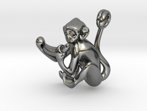 3D-Monkeys 361 in Fine Detail Polished Silver