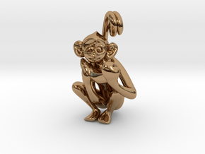 3D-Monkeys 362 in Polished Brass