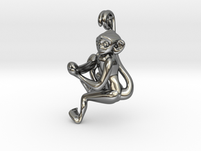 3D-Monkeys 363 in Fine Detail Polished Silver