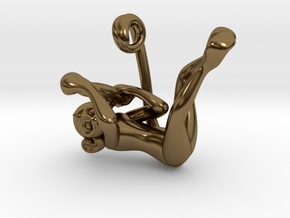 3D-Monkeys 364 in Polished Bronze