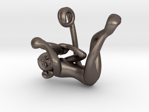 3D-Monkeys 364 in Polished Bronzed Silver Steel