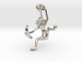 3D-Monkeys 300 in Rhodium Plated Brass