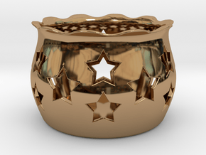 Tea Light Holder Star in Polished Brass