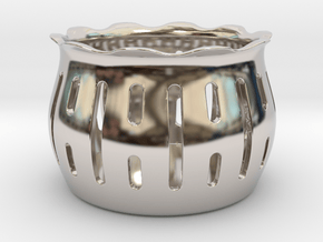 Tea Light Holder Line in Rhodium Plated Brass